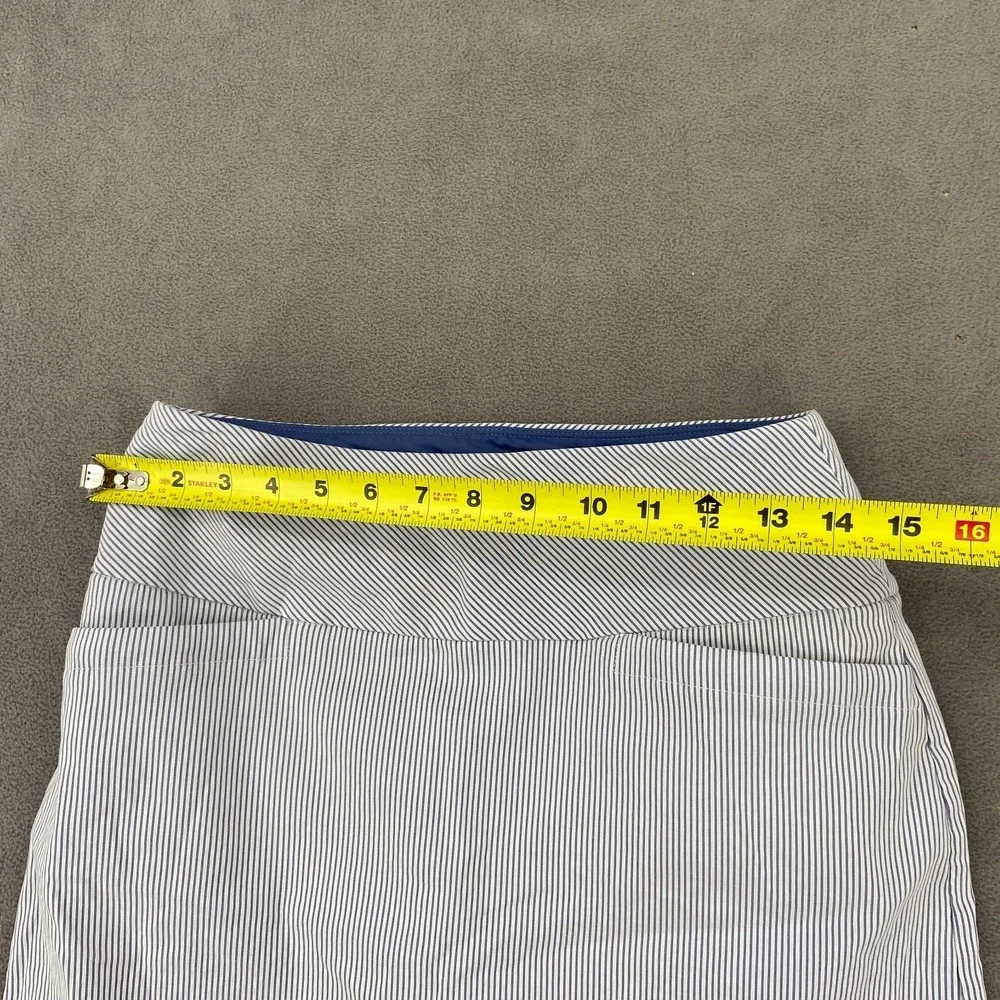 S.C. & Co. Double Wraparound Skirt‎ Skort Womens Small White Blue Striped Golf